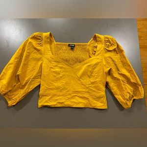 Express yellow puff sleeve top